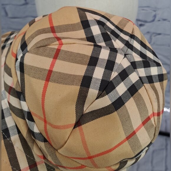 Vintage Burberry Women\'s Hat Nova Check Bucket Hat 60s 50s Size Medium 7\
